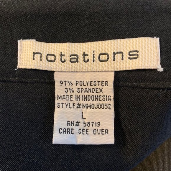 Notations Black Jacket W/ Decorative Stitching - Picture 9 of 9